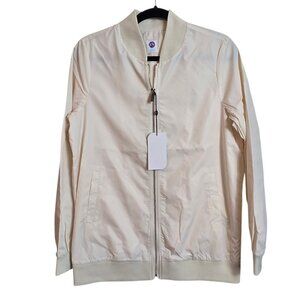 Joy Clean Boss Jacket Womens Medium Bomber Windbreaker Lightweight Ivory New